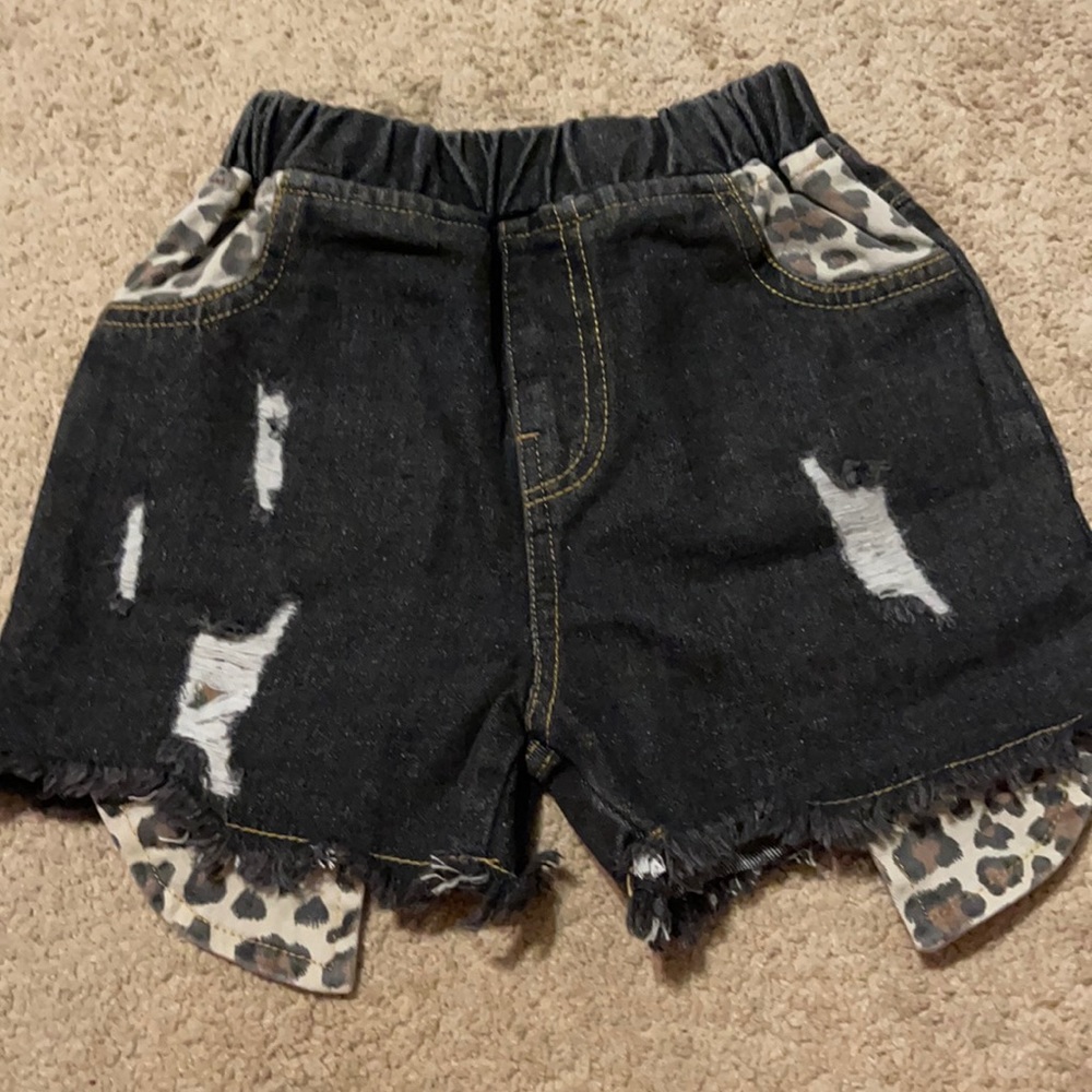 Cheetah print ripped shorts